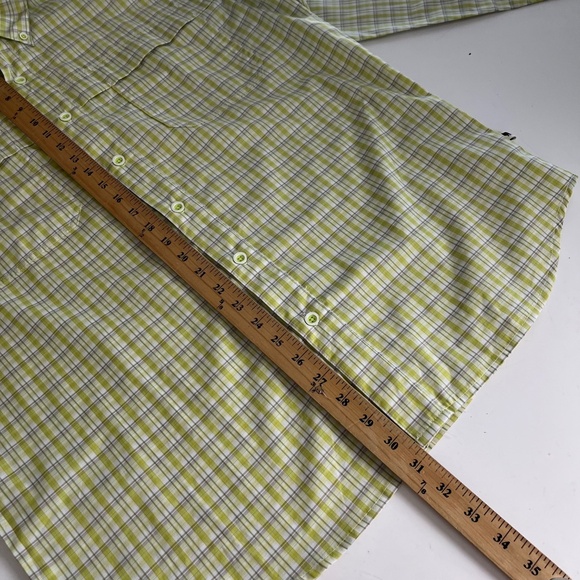Dakota Grizzly Dull Yellow Plaid Polyester Blend Button Outdoor Shirt MENS Large - Picture 7 of 8